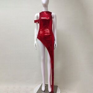 Red Sequin Cut Out Top sz XS